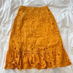 Walter Baker Mannie Eyelet Midi Skirt in Ginger NWT